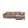 Coltar extensibil dreapta 4 locuri ELTAP, RT-20NU, Noble, 255x201x100 cm, lemn/poliester, maro deschis