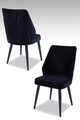 Set scaune 4 piese, Beckley, Pufi, Negru