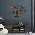 Decoratiune de perete, Maple, Metal, Dimensiune: 115 x 90 cm, Verde / Roșu / Maro