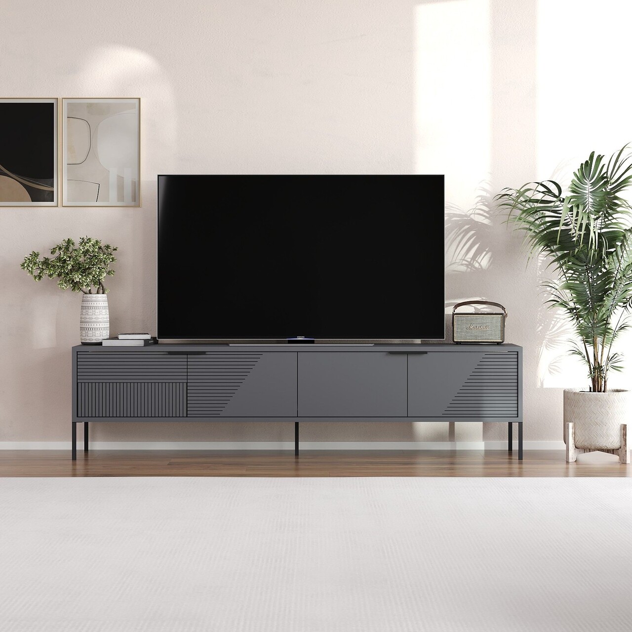 Comoda TV, Odessa, Dore, 180x45x30 cm, Antracit - 1 | YEO