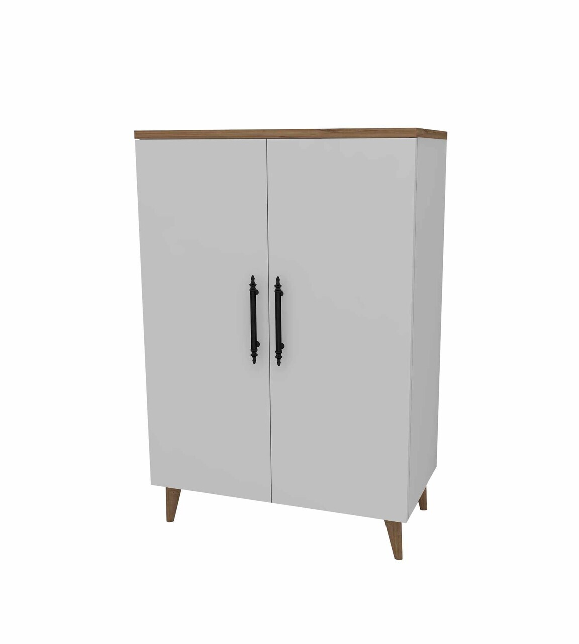 Dulap multifunctional, Hanah Home, 3 Raf 2 Kapak, 65x94.5x32 cm, Alb/Pin Atlantic — imaginea 4