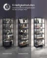 Biblioteca cu 6 rafturi, Vasagle, iluminare LED reglabila, 60x30.3x178.6 cm, otel/placaj, negru ebony