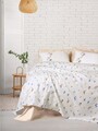 Set cuvertura pique dubla, Feliz - Salmon, Cotton Box, Bumbac