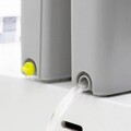 Set mop plat si galeata cu 2 compartimente Klirimop, InnovaGoods, cap rotativ 360º, 140 cm, 6 L, gri/galben