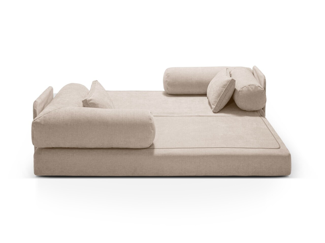 Canapea extensibila 3 locuri, Dreamy, Micadoni Home, 206x95x70 cm, tesatura structurata, bej — imaginea 5