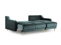 Coltar extensibil reversibil, Pansy, Mazzini Sofas, 4 locuri, cu lada de depozitare, 220x150x90 cm, catifea, albastru petrol