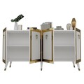 Consola, Olivia, Bare, 150x80x40 cm, PAL , Alb/Auriu
