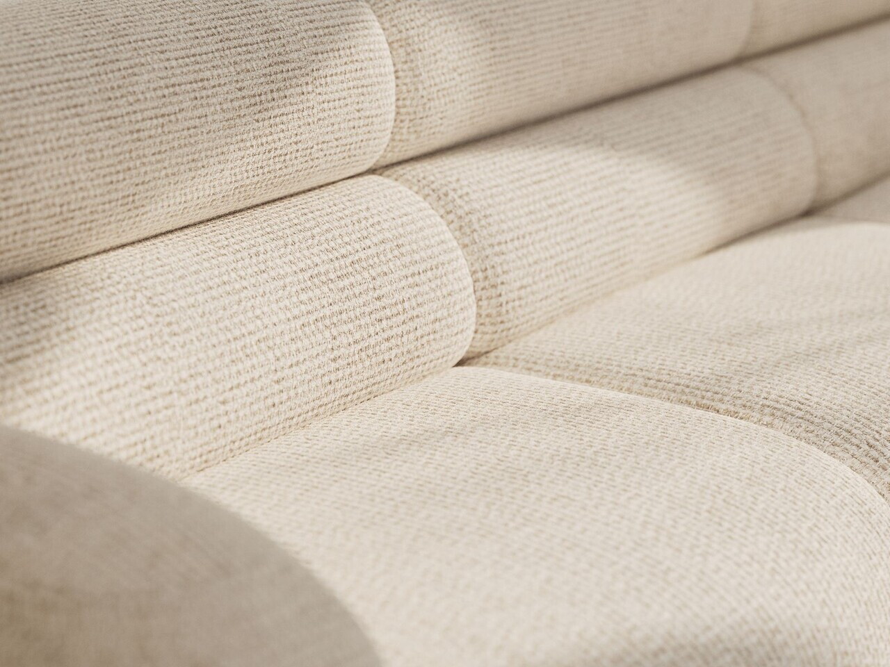Coltar dreapta 4 locuri, Neo, Micadoni Home, 305x165x83 cm, tesatura Chenille Silencio, bej deschis — imaginea 5