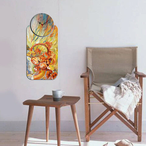 Set ceas si tablou decorativ, yms-03, mdf , dimensiune: 68 x 32 cm, multicolor