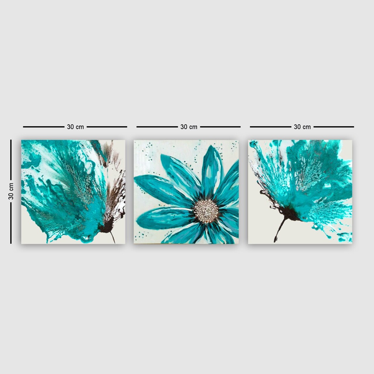 Set 3 tablouri decorative, 3P5779, Cadru: 100% LEMN (grosime: 3 cm), Multicolor - view 2