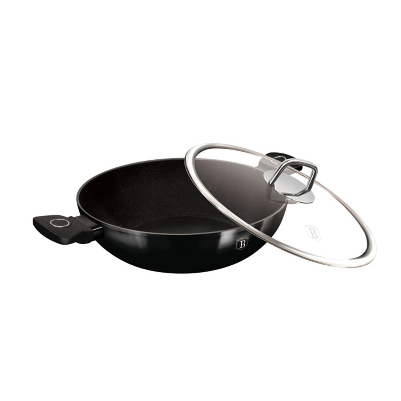 Tigaie Wok cu capac Berlinger Haus, Black Vantage, 30 cm, aluminiu forjat, negru lucios - imagine 4