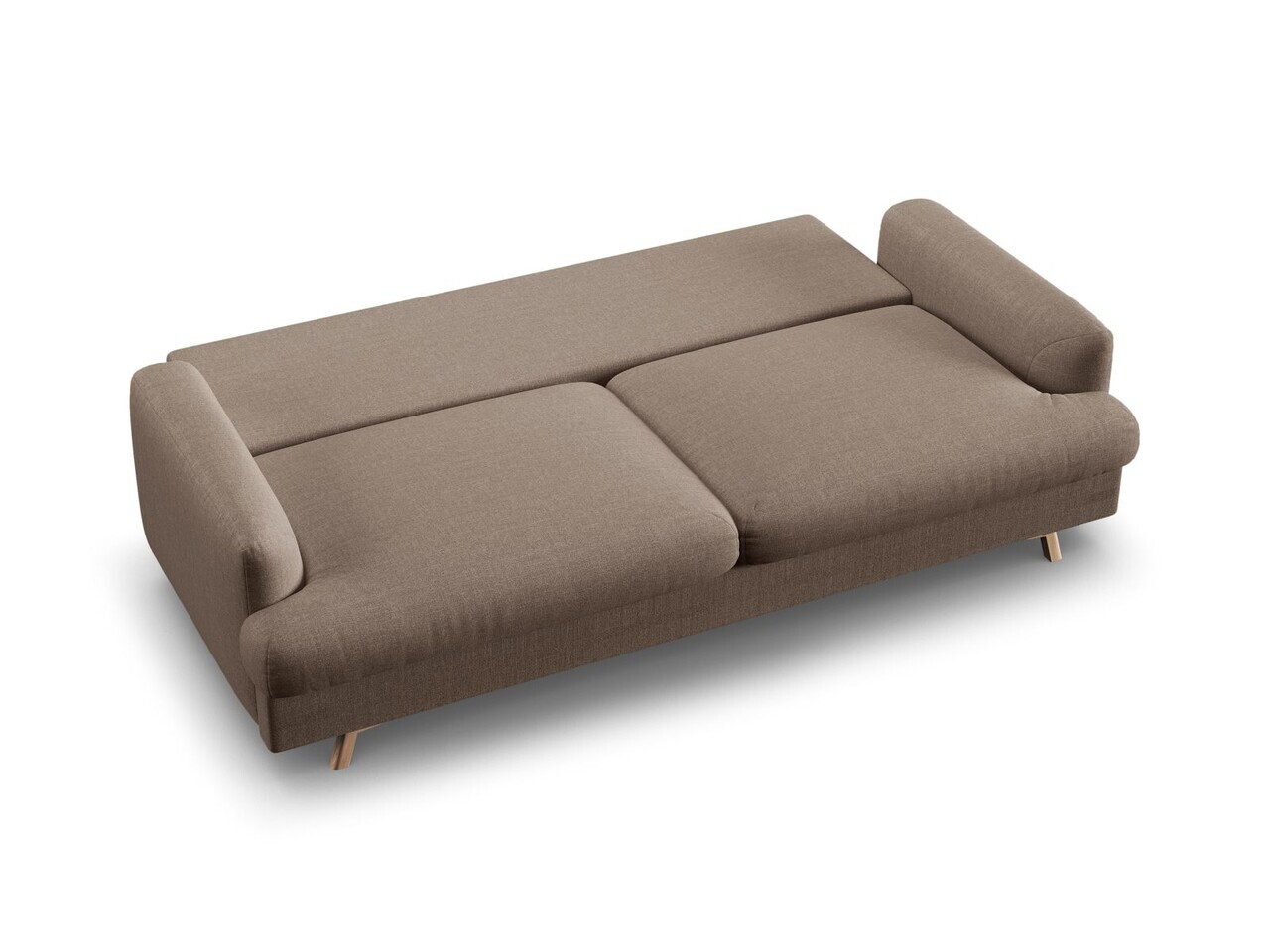 Canapea extensibila 3 locuri, Naomi, Micadoni Home, 233x110x95 cm, tesatura structurata, cappuccino — imaginea 7