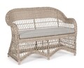 Canapea cu 2 locuri pentru gradina Jupiter, Bizzotto, 117 x 66 x 84 cm, aluminiu/fibre sintetice/ofelina, natural