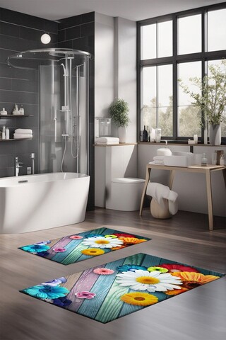 Set covorase de baie, Cartwright, CT-5374, Poliester, Multicolor