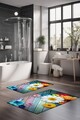 Set covorase de baie, Cartwright, CT-5374, Poliester, Multicolor