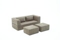 Canapea extensibilă cu 2 locuri, Balcab Home, 825BLC5401, Material: 100% ȘENILĂ, Gri