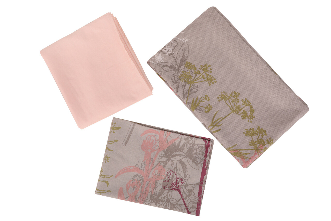 Set cuvertura pique dubla, L'essentiel Maison, Urla, Beige / Red / Salmon / Green - view 5