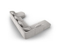 Coltar panoramic stanga 6 locuri, Tulum, Cosmopolitan Design, 330x255x70 cm, tesatura chenille, gri deschis