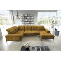 Coltar stanga 6 locuri ELTAP, LT-45NU, Neviro, 350x201x77 cm, lemn/poliester, mustar