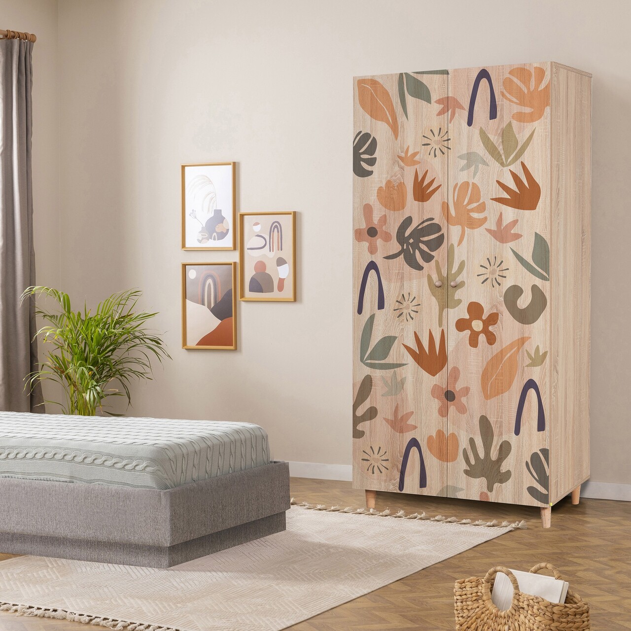 Dulap pentru haine, Vella, Lidya 2 -906, 90x192x52 cm, PAL, Sonomo