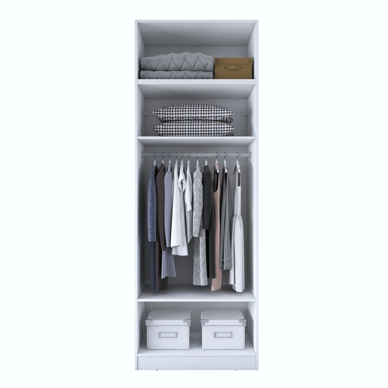 Dulap pentru haine, Hanah Home, BA211, 90x255x57.5 cm, PAL melaminat, Alb - view 10