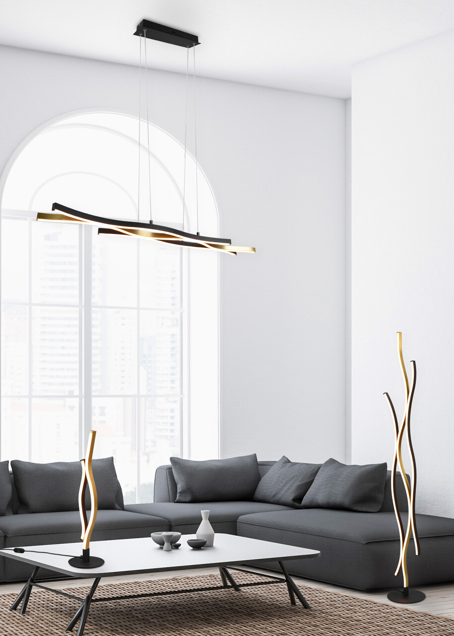 Lustra Blaze, TRIO, 107.5x15.5x150 cm, 35W, 1x SMD LED, metal, bronz/negru - 1 | YEO