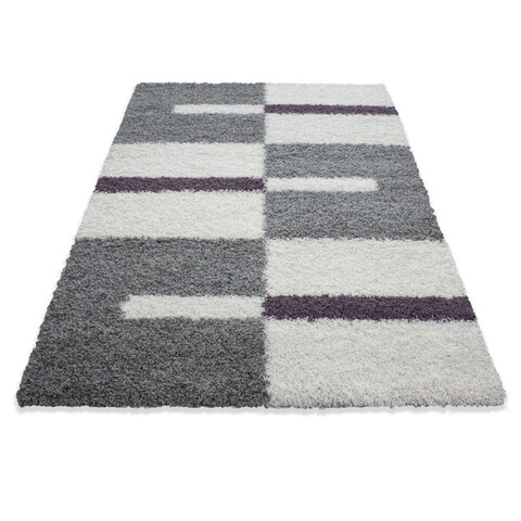 Poza Covor Shaggy Kenya, Purple Line, Decorino, 160x230 cm, polipropilena, multicolor