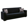 Set 2 canapele extensibile Vox, Pakoworld, 212x77x80 cm, textil/lemn de plop, negru