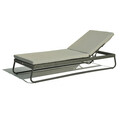 Set mobilier pentru gradina/terasa, 2 sezlonguri si masuta Moma, inox/poliester, negru/gri