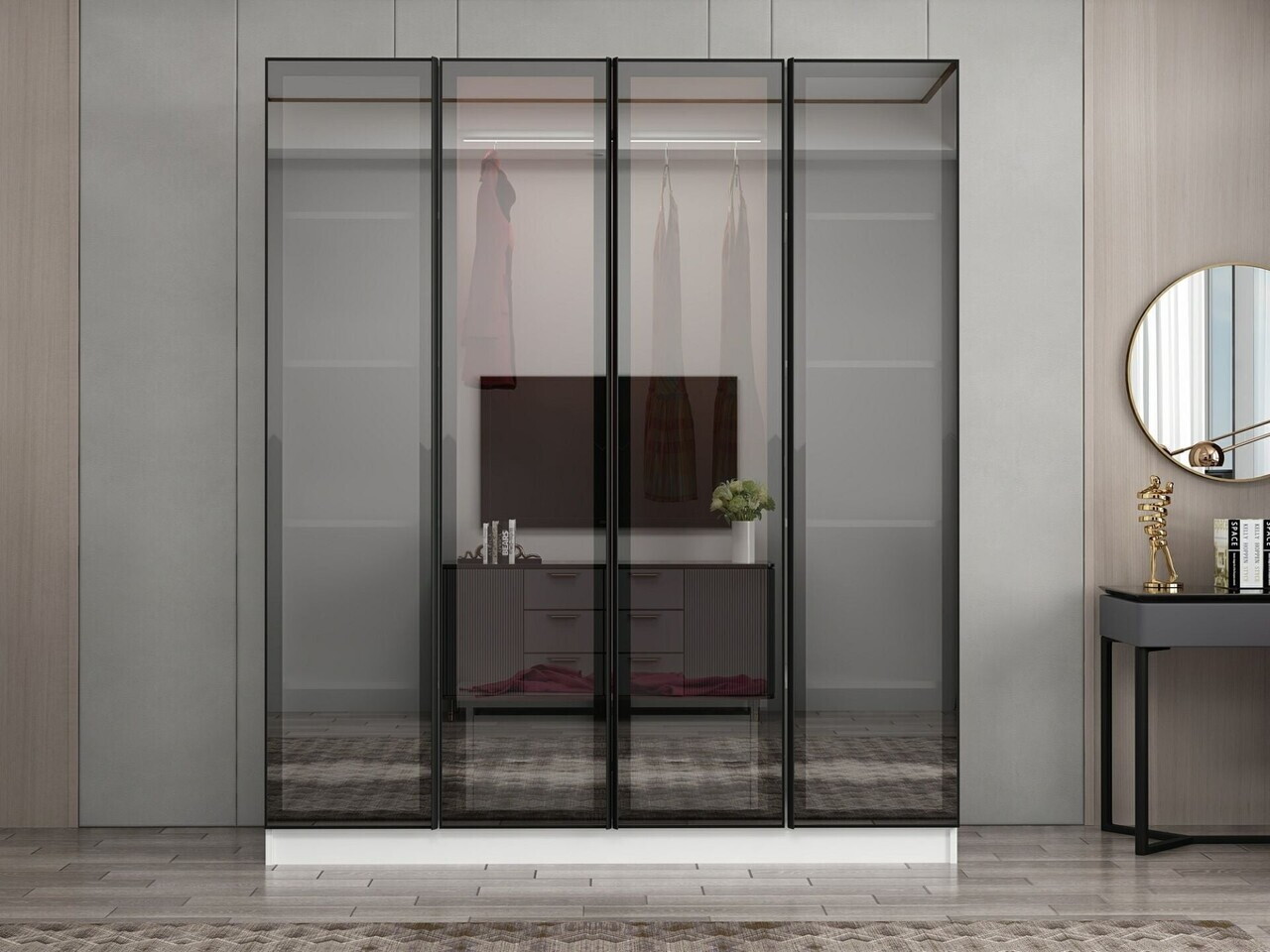 Dulap pentru haine, Hanah Home, Nisa, 180x210x52 cm, Alb