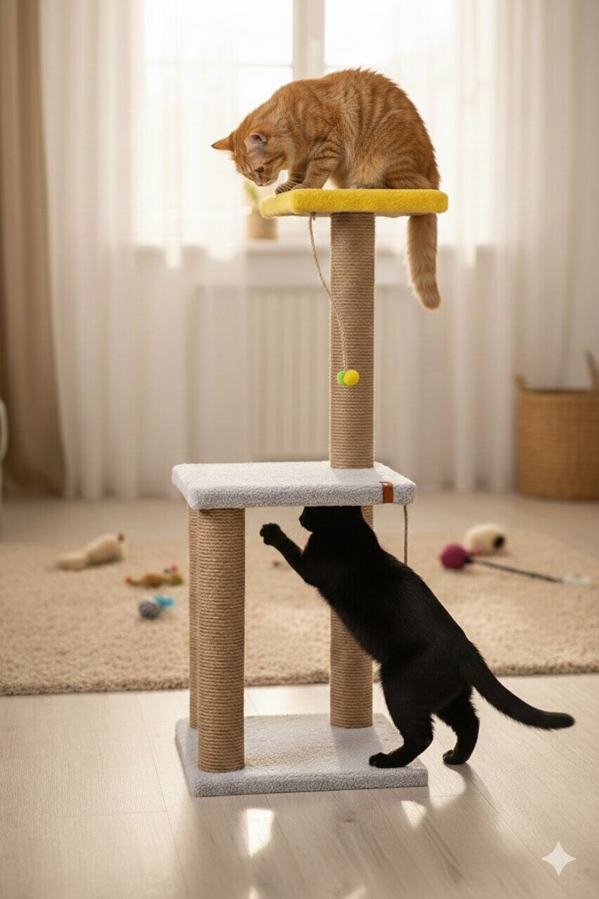 Zgarietor pentru pisici, Paws & Whiskers, Iki Katli, Gri
