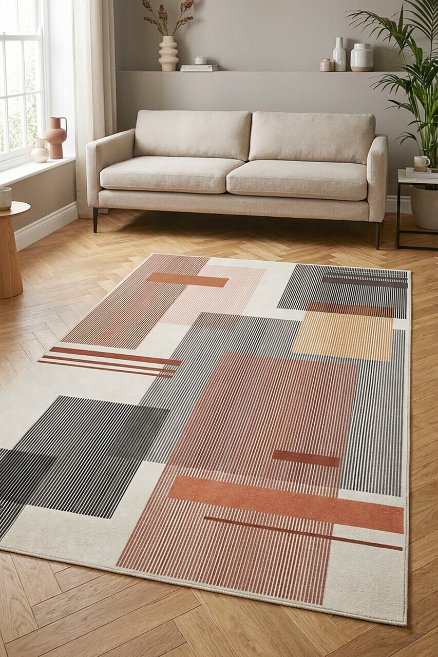 Covor, CLR-0000696-011, 100x300 cm, Poliester, Caramiziu
