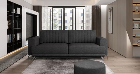 Canapea extensibila 4 locuri ELTAP, SO-ELI-05FL, Elise, 250x95x90 cm, lemn/poliester, gri inchis