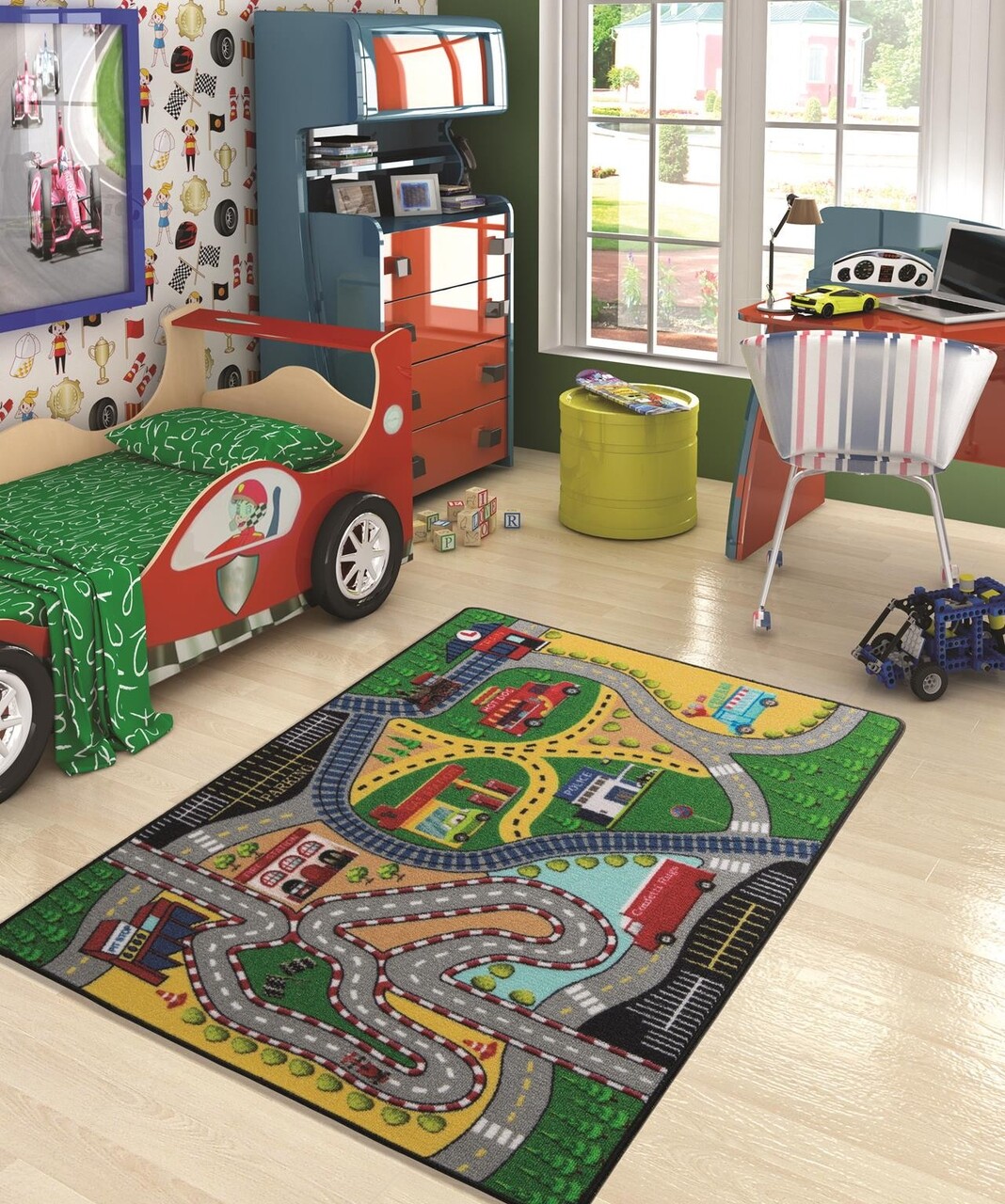 Covor Freeway - Green Confetti 100x150 cm poliamida multicolor