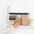 Set 4 recipiente depozitare, Brabantia, Tasty+, 2х700 ml, 2x1.6 L, plastic, gri inchis