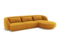 Coltar dreapta 4 locuri, Tulum, Cosmopolitan Design, 255x156x70 cm, catifea, galben