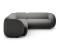 Coltar stanga 4 locuri, Kate, Micadoni, 252x220x76 cm, catifea, gri inchis