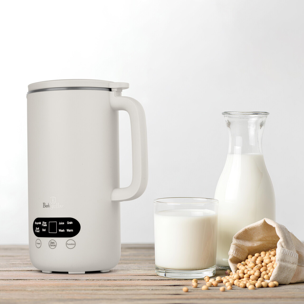 Aparat pentru preparare lapte de soia si supe Berlinger Haus Sahara 730W 1 L inox/plastic crem