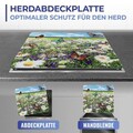 Protectie universala pentru aragaz Maximex, Summer, 56x50 cm, sticla, multicolor