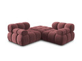 Canapea modulara 3 locuri, Bellis-51, Micadoni Home, 188x188x70 cm, catifea, roz