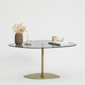 Masuta de cafea, Neostill, Soho, 85x40x67 cm, Sticla temperata, Gri inchis/Auriu