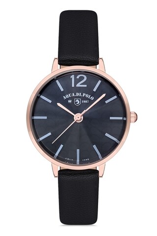 Ceas pentru dama apwa030600, aqua di polo, metal/piele, negru