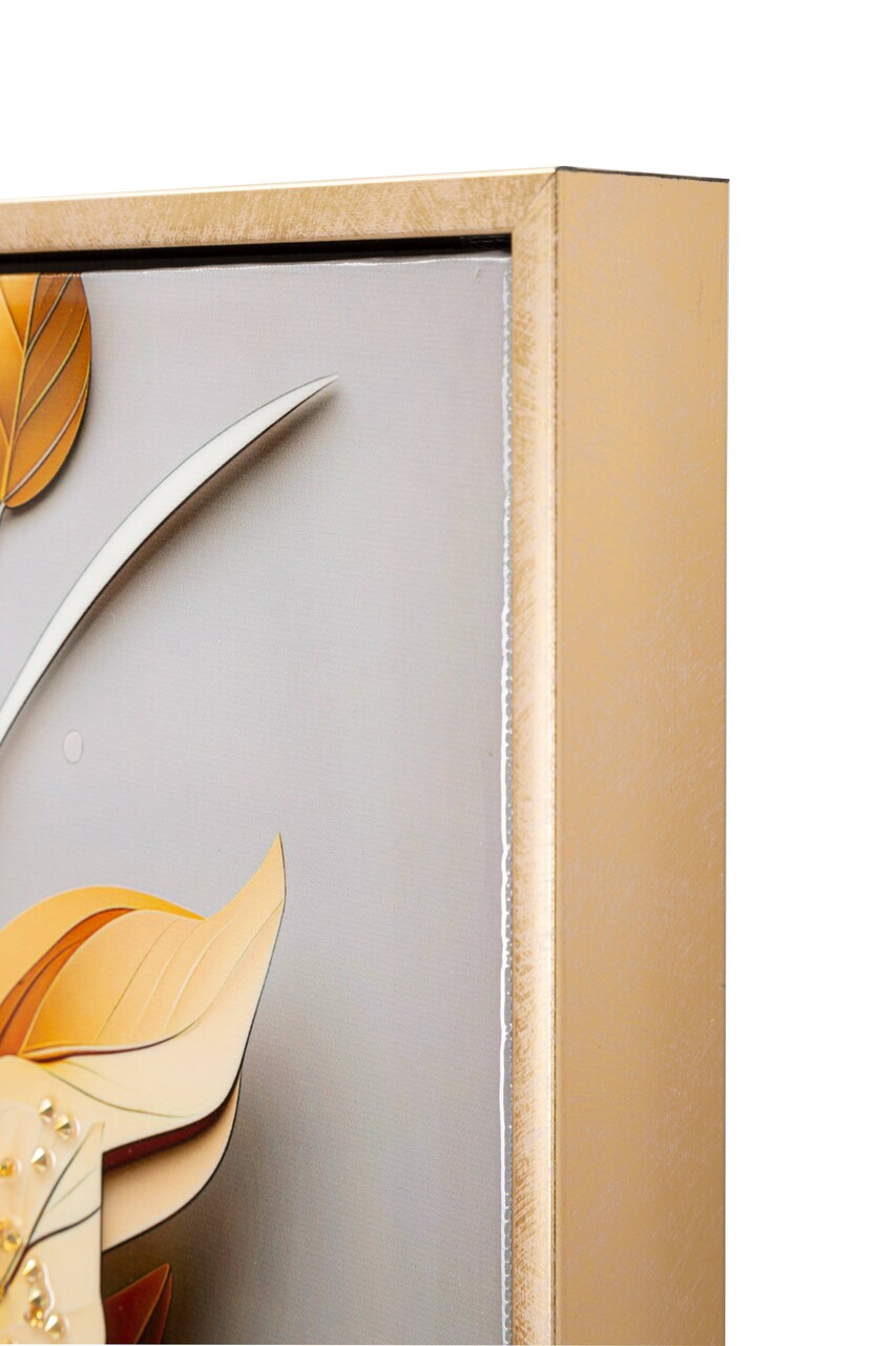 Tablou decorativ Flora M, Mauro Ferretti, 42x62 cm, metal/lemn de brad/canvas, multicolor