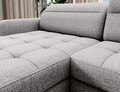 Coltar extensibil stanga 4 locuri ELTAP, LT-03AUB, Berrto, 306x165x100 cm, lemn/poliester, gri deschis