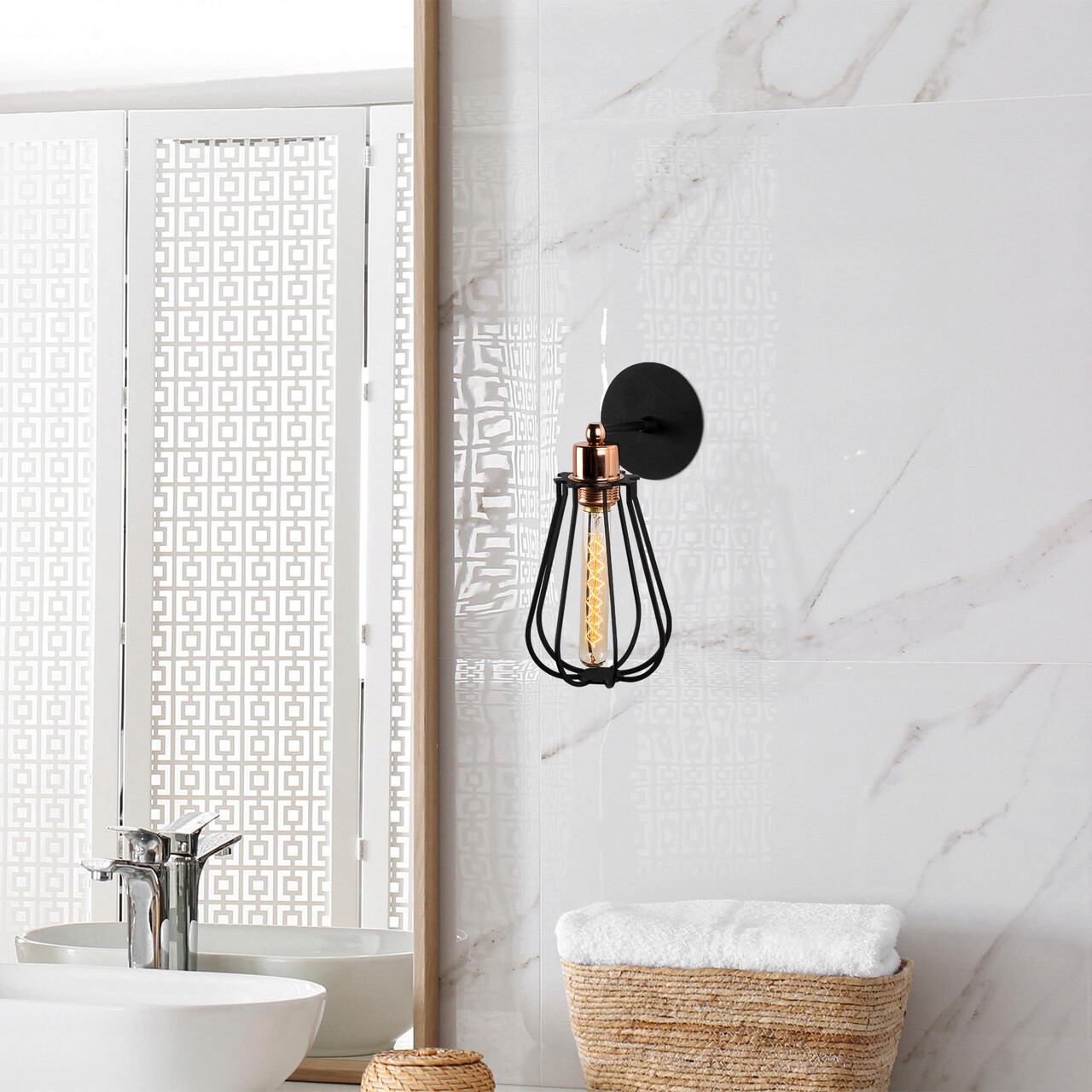 Aplica de perete, Alby, 525NOR3177, Metal, Negru/Bronz - 1 | YEO