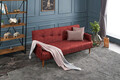Canapea extensibila cu 3 locuri, Balcab Home, 825BLC2675, Lemn / Metal, Rosu claret