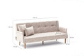 Canapea extensibila cu 3 locuri, Balcab Home, 825BLC2677, Lemn / Metal, Crem
