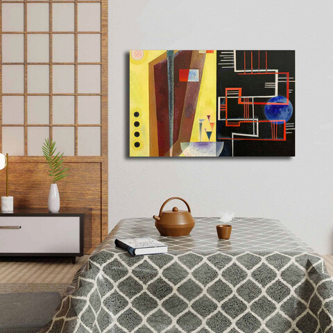 Tablou decorativ, 4570KANDINSKY011, Canvas, Lemn, Multicolor