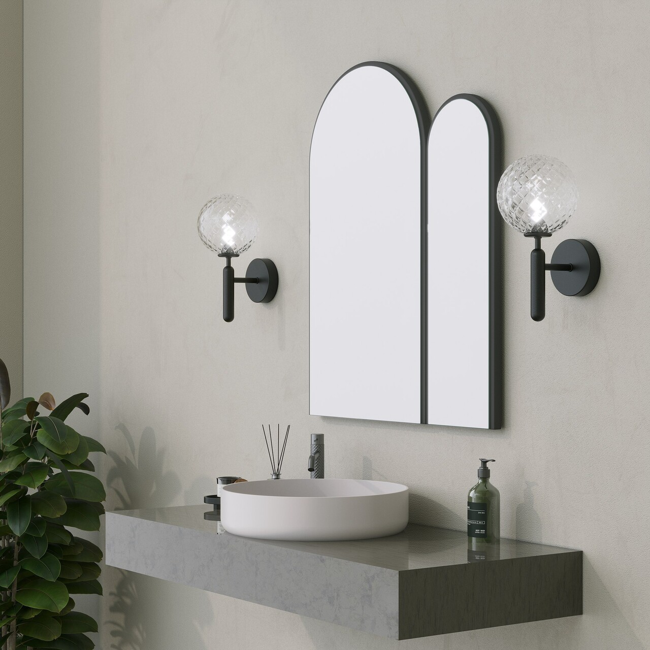 Oglinda decorativa, Neostill, Classe Mirror, MDF , Negru - 1 | YEO