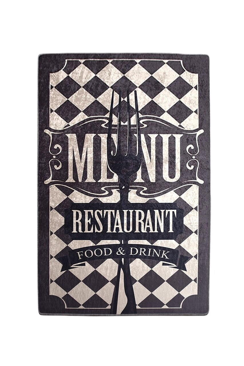 Covor, Food And Drink Djt, 80x150 cm, Negru / Crem — imaginea 2